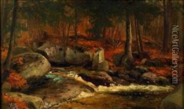 Autumn Brook Oil Painting - Benjamin Champney