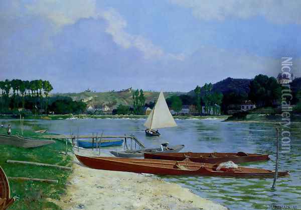 Canotiers Sur La Seine Oil Painting - Lucien Marchais