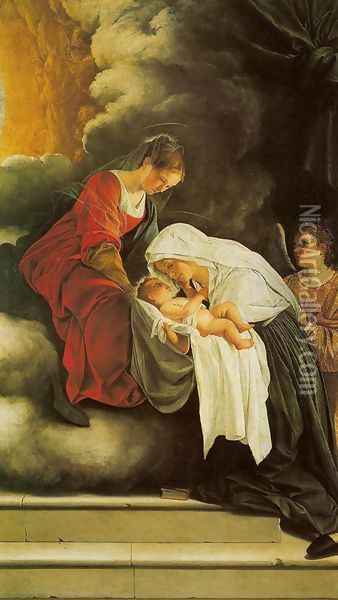 Vision of St. Francesca Romana (Visione di santa Romana) Oil Painting - Orazio Gentileschi