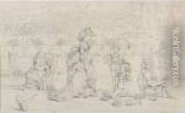 Pencil Drawing Captioned ````````a Fancy Sketch'' Oil Painting - Kate Greenaway