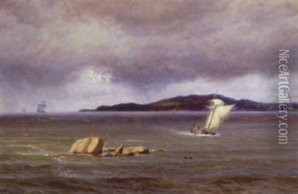 Tordenbyge I Den Finske Skaergard, Hulta Ved Bomarsund, Aland Oil Painting - Vilhelm Karl Ferdinand Arnesen