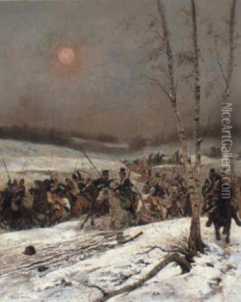 Cossacks Oil Painting - Edouard Jean Baptiste Detaille