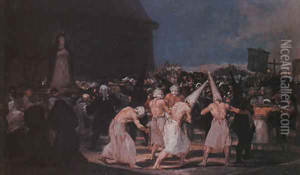 Procession Of Flagellants On Good Friday Oil Painting - Francisco De Goya y Lucientes