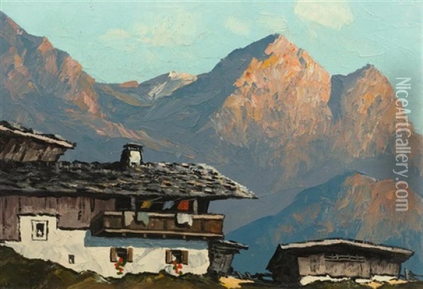 Der Berghof Oil Painting - Oskar Mulley