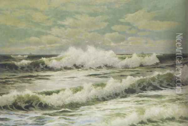 Breaking waves Oil Painting - George Howell Gay