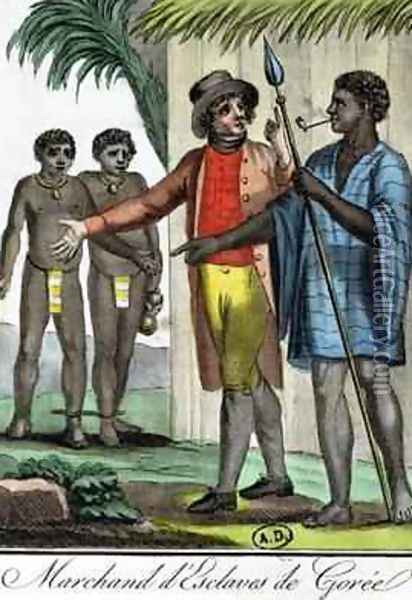Slave Merchant in Goree Island Senegal Oil Painting - Jacques Grasset de Saint-Sauveur