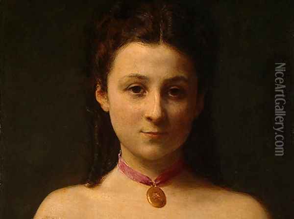 Mademoiselle de Fitz-James [detail: 1] Oil Painting - Ignace Henri Jean Fantin-Latour