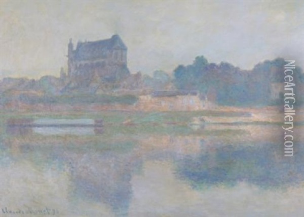 L'eglise De Vernon, Temps Gris Oil Painting - Claude Monet