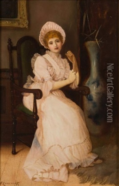 The New Gown Oil Painting - Charles Frederick Lowcock