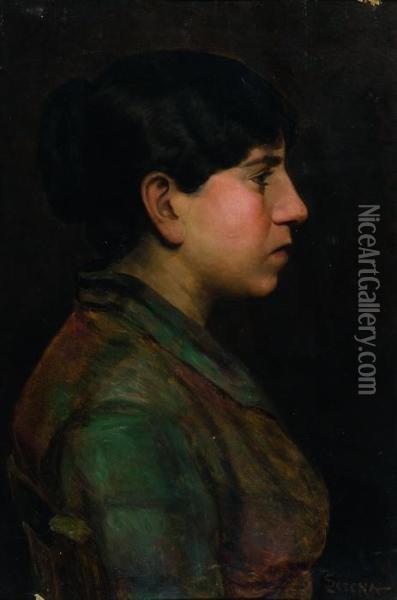 Ritratto Di Giovane Donna Oil Painting - Luigi Serena