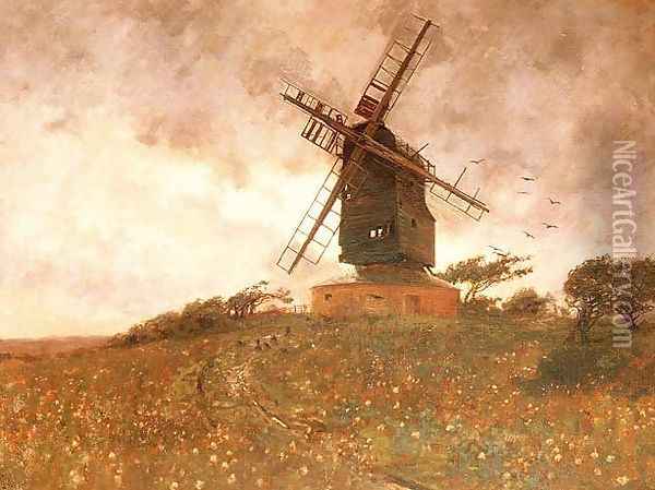 The Haunted Windmill Oil Painting - W.H.Murphy Grimshaw