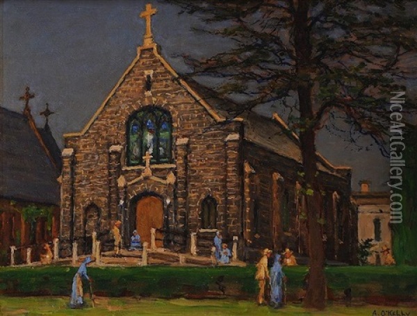 Church Of The Good Samaritans Oil Painting - Aloysius C. O'Kelly