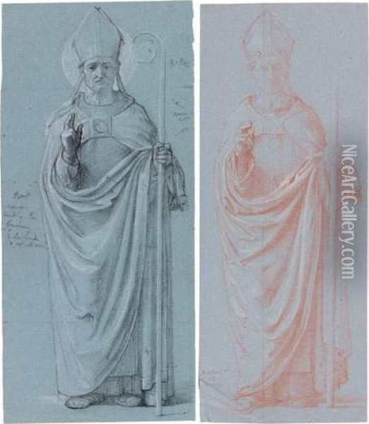 Deux Eveques Oil Painting - Savinien Fr. Charles Petit