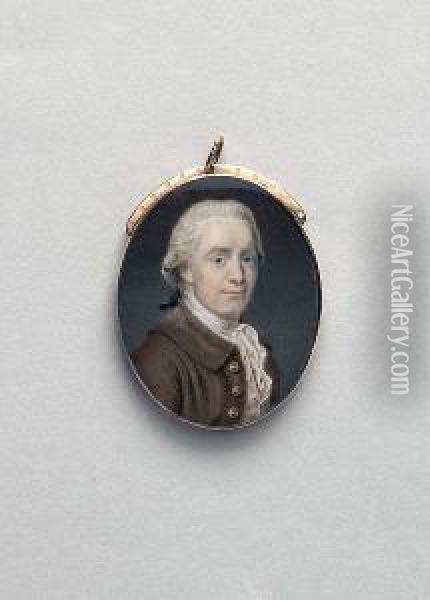 Portrait Miniature Of A Gentleman Oil Painting - Henry Stubble