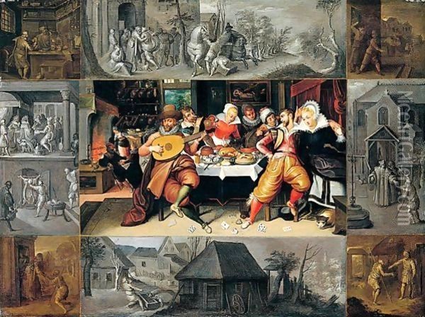 The Corner Scenes En Brunaille Oil Painting - Frans II Francken