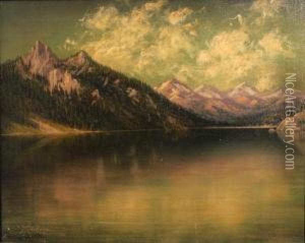 Echo Lake From The East End Oil Painting - James Everett Stuart