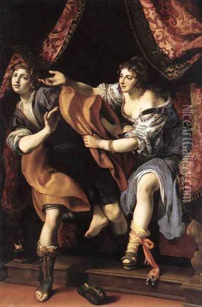 Joseph and Potiphar's Wife 1610 Oil Painting - Lodovico Cardi Cigoli