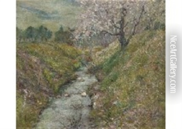 Spring Gorge Oil Painting - Saburosuke Okada