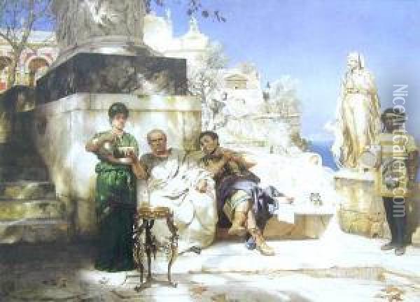 Odpoczynek Patrycjusza, 1881 R. Oil Painting - Henrik Ippolipovich Semiradskii