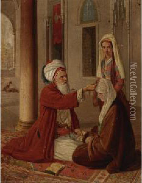 Visiting The Imam Oil Painting - Frans Vervloet