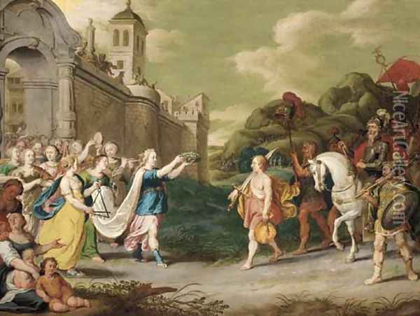 Jephthath's Daughter Oil Painting - Cornelis De Baellieur I