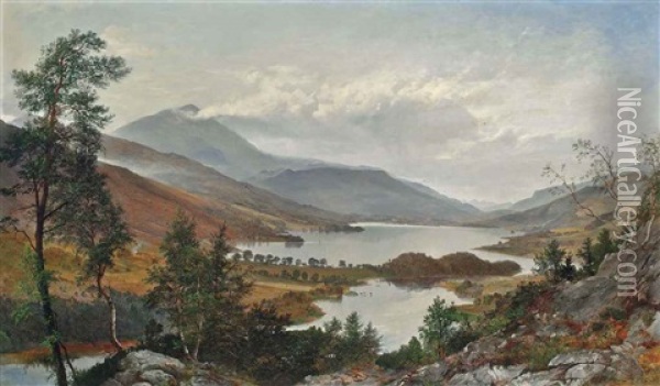 Loch Tummell, Perthshire Oil Painting - James Hall Cranstoun