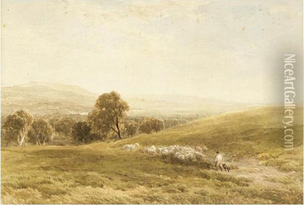 A Shepherd And His Flock Oil Painting - Edmund Morison Wimperis