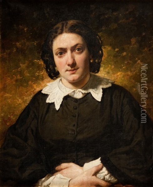 Portret Kobiety Oil Painting - Aleksander Raczynski