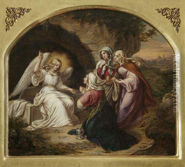 Ihren Salbgefasen Vor Dem Engel Am Grabe Christi Oil Painting - August Remy