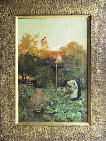 The Cottage Gardener Oil Painting - Adam Edwin Proctor