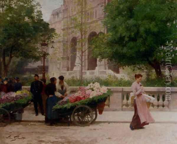 La Place De La Trinite Oil Painting - Victor-Gabriel Gilbert