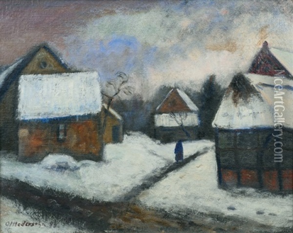 Winter Landscape Near Norden Oil Painting - Otto Modersohn