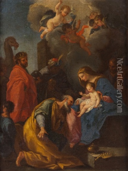 Adoration Of The Magi Oil Painting - Pedro Alexandrino