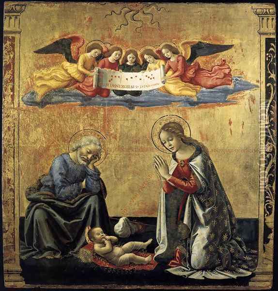The Nativity c. 1492 Oil Painting - Domenico Ghirlandaio