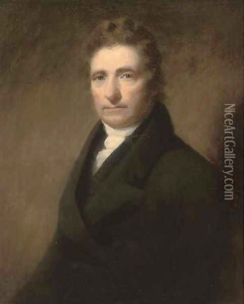 Portrait of James Tait (1762-1834), bust-length, in a black coat and white stock Oil Painting - John Syme