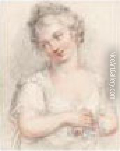 Portrait Of A Lady Oil Painting - Francesco Bartolozzi