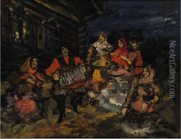 Gypsies Oil Painting - Konstantin Alexeievitch Korovin