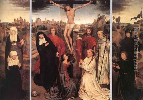 Triptych of Jan Crabbe 2 Oil Painting - Hans Memling