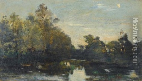 Bords De Riviere, Pres De Corbigny Oil Painting - Charles Francois Daubigny