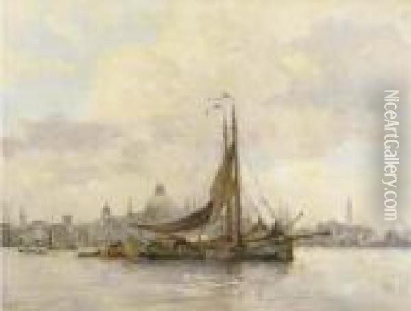 Voor Amsterdam: A View On The Ij, Amsterdam Oil Painting - Hobbe Smith