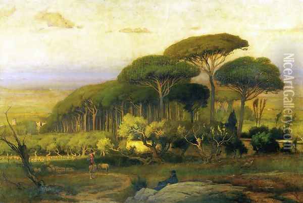 Pine Grove Of The Barberini Villa Oil Painting - George Inness