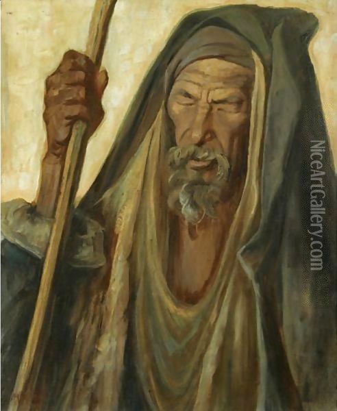 Portrait Of An Egyptian Oil Painting - Konstantinos Maleas