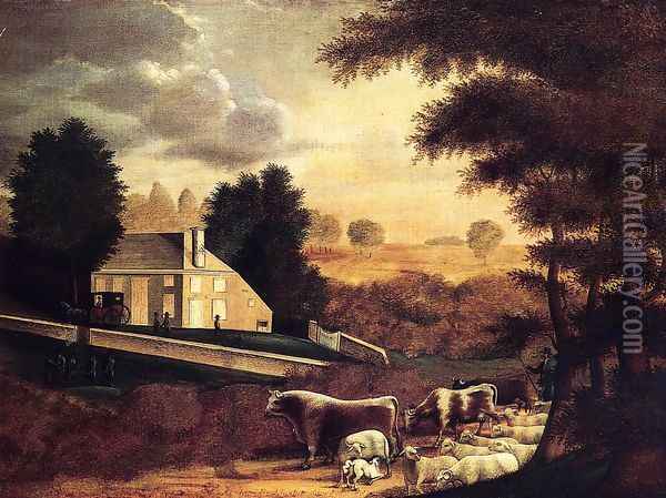 The Grave of William Penn Oil Painting - Edward Hicks