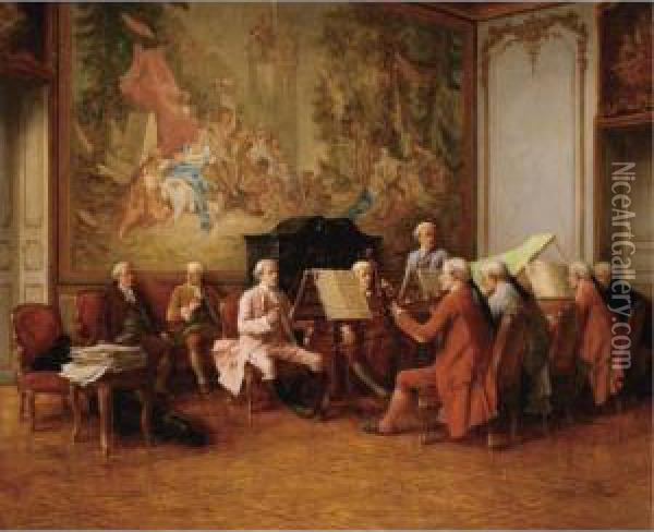 The Musicians Oil Painting - Benjamin Eugene Fichel