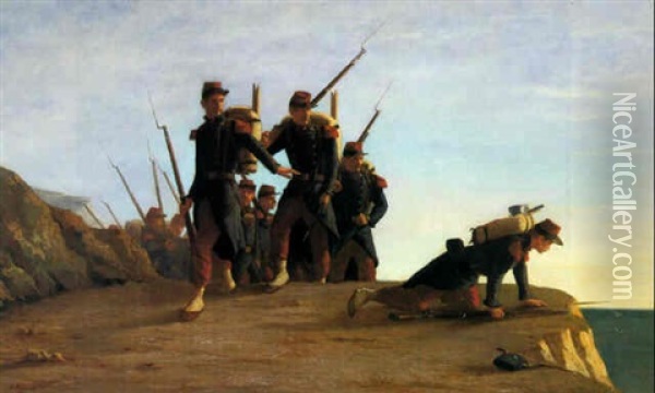 Le Bataillon Carre En Crimee Oil Painting - Francois Etienne Hersent