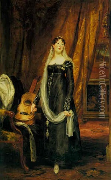 Portrait Of Elizabeth Cochrane-johnstone Aged 17 Oil Painting - Thomas Phillips