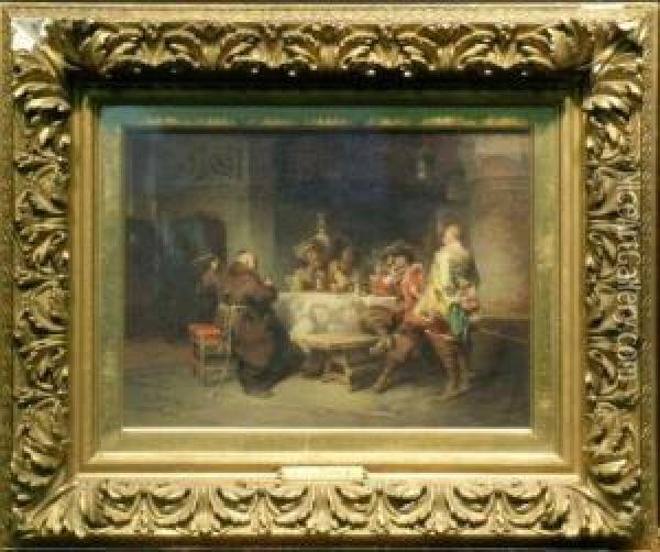 Merriment In The Cloisters Oil Painting - Jacob Emmanuel Gaisser