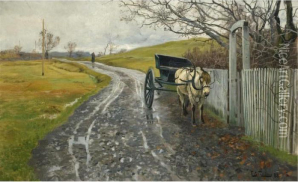 L'attente Oil Painting - Fritz Thaulow