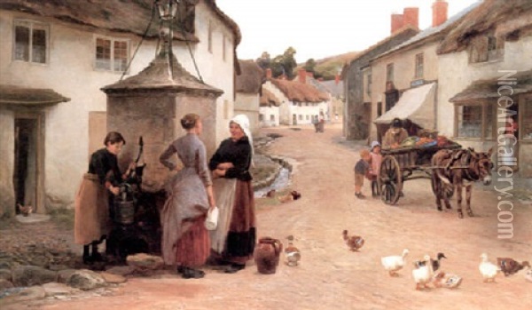 Village Gossips Oil Painting - Henry Garland