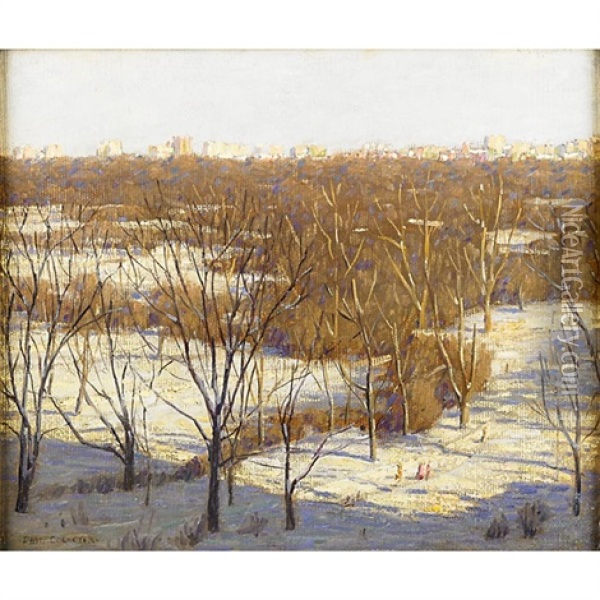 Central Park Winter Oil Painting - Paul Cornoyer